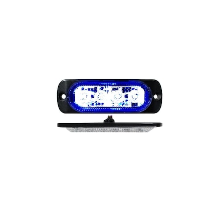 4-LED Ultra Slim Flush Mount 19-Flash Pattern Strobe Marker (Blue)